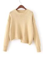 Shein Ribbed Trim Asymmetrical Sweater