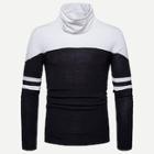 Shein Men Varsity Striped High-neck Sweater