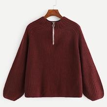 Shein Quarter Zip Solid Jumper