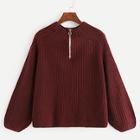 Shein Quarter Zip Solid Jumper