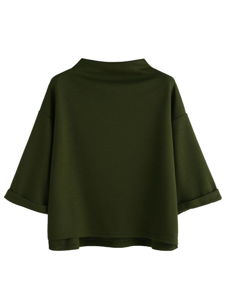 Shein Crew Neck Cuffed T-shirt