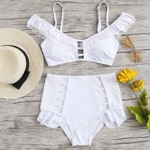 Shein Ladder Cut Insert Frill Bikini Set