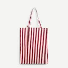 Shein Striped Detail Canvas Tote Bag
