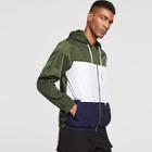 Shein Men Zip Front Color Block Hoodie Jacket