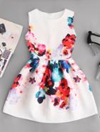 Shein Florals Embossed Fit & Flare Dress