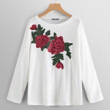 Shein Plus Flower Embroidery Applique Top