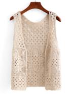 Shein Open-front Hollow Out Crochet Vest