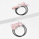 Shein Girls Bow Decorated Gingham Hair Tie 2pcs