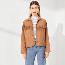 Shein Flap Pocket Buttoned Jacket