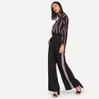 Shein Striped Print Blouse & Wide Leg Pants