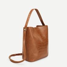 Shein Crocodile Pattern Satchel Bag With Inner Pouch