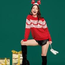 Shein Christmas Two Tone Sweater