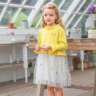 Shein Toddler Girls Pineapple Pattern Embroidered Dress