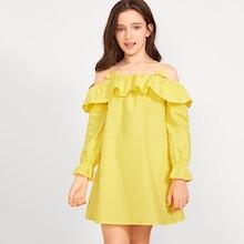 Shein Girls Ruffle Trim Spaghetti Strap Dress