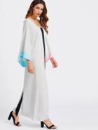 Shein Contrast Panel Kimono Sleeve Full Length Dress