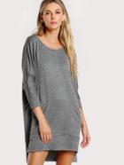 Shein Front Pocket Drop Sleeve Dress Grey