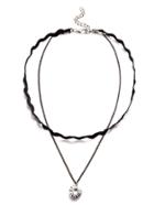 Shein Black Wave Band Rhinestone Layered Choker Necklace