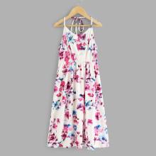 Shein Girls All Over Floral Print Halter Dress