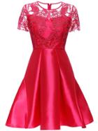 Shein Red Gauze Disc Flowers A-line Dress