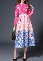 Shein Color Block Crew Neck A-line Dress