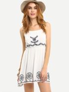 Shein Embroiedery Cami Skater Dress