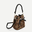 Shein Leopard Pattern Drawstring Satchel Bag