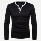 Shein Men Button Decoration 2 In 1 Tee