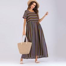 Shein Color Stripe Longline Dress