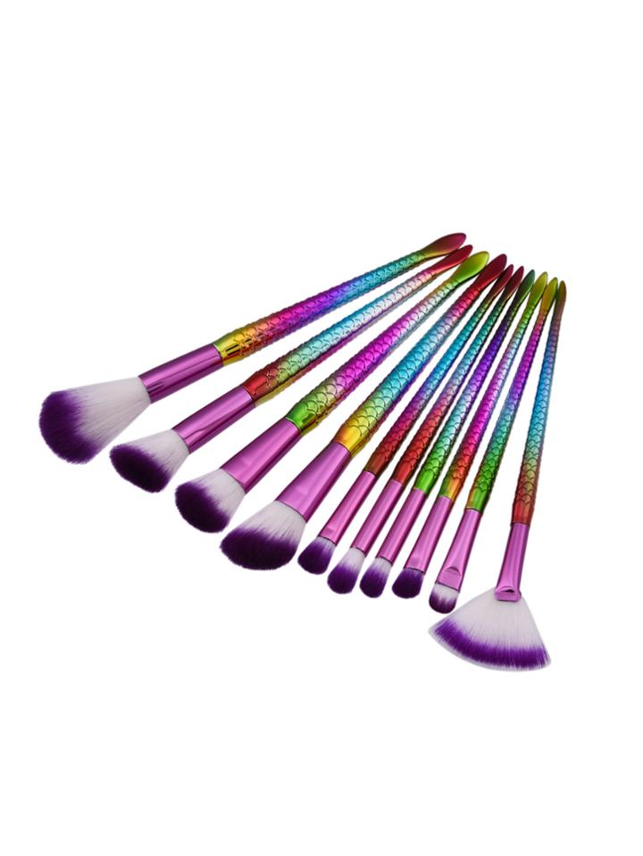 Shein Scale Shaped Handle Cosmetic Brush 10pcs