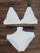 Shein Contrast Trim Cutout Triangle Bikini Set