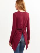 Shein Twist Overlap Back Dip Hem Top