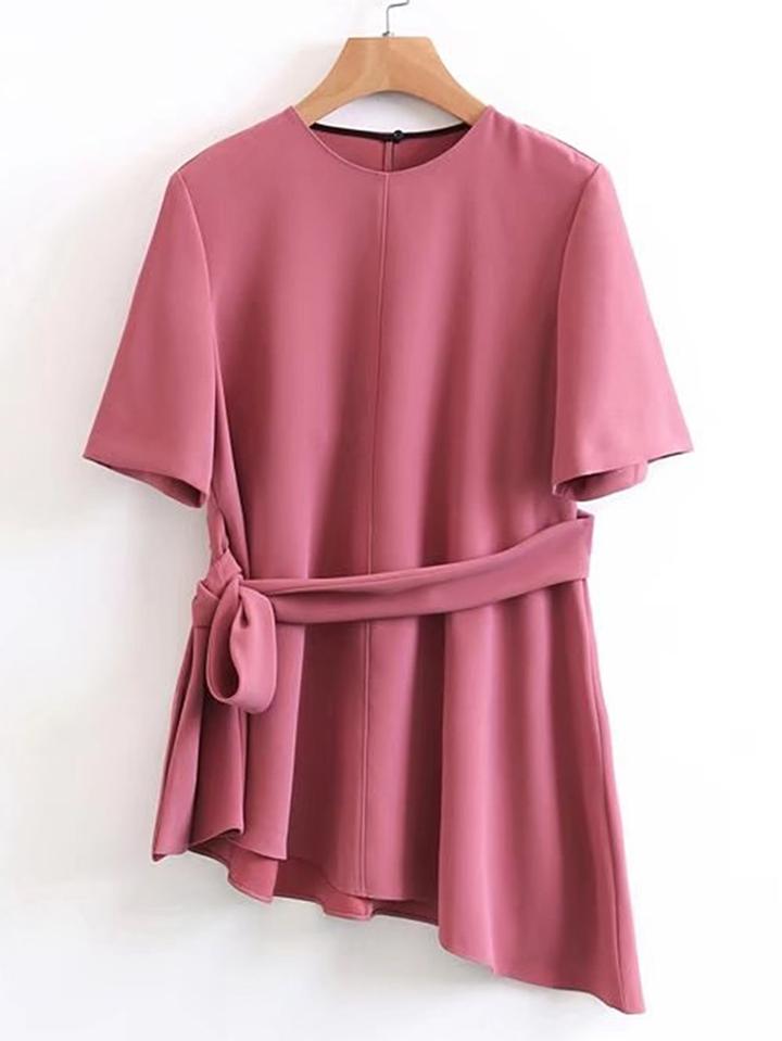 Shein Asymmetrical Hem Top With Self Tie