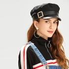 Shein Metal Buckle Baker Boy Hat