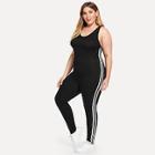 Shein Plus Striped Side Form Fitting Jumpsuit