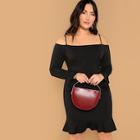 Shein Plus Slim Fitted Ruffle Trim Dress