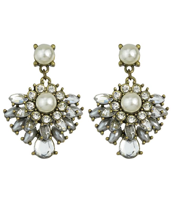 Shein Silver Plated Pearl Drop Earrings