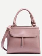 Shein Pink Zip Front Fold Over Flap Satchel Bag