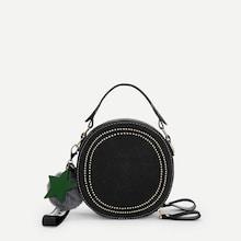 Shein Star And Pom Pom Decor Studded Satchel Bag