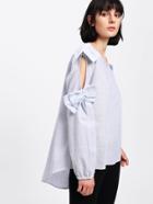 Shein Cut Out Sleeve Bow Detail Blouse