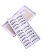 Shein 10 Pairs Natural Long Straight False Eyelashes