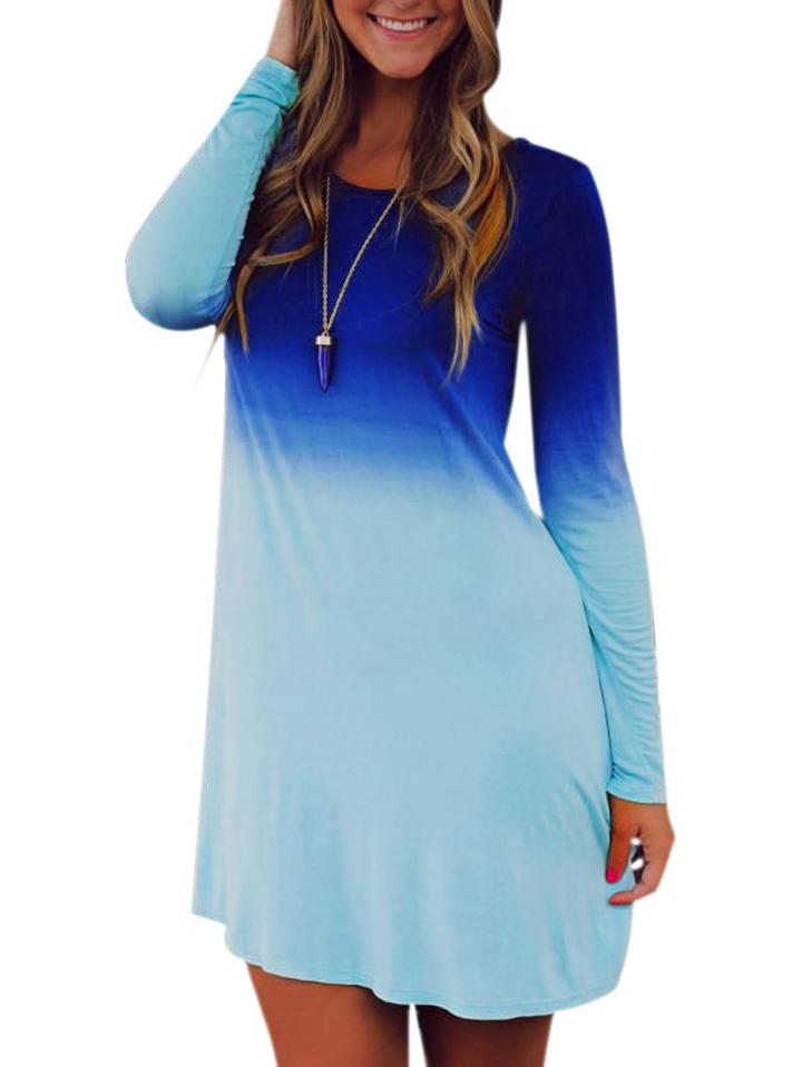 Shein Long Sleeve Ombre Loose T-shirt