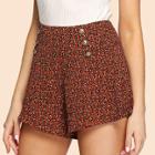 Shein Double Breasted Leopard Shorts