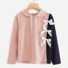 Shein Bow Decoration Drawstring Detail Hoodie