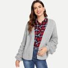 Shein Open Front Mixed Knit Cardigan