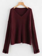 Shein Raw Edge Chevron Textured Jumper