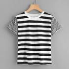 Shein Two Tone Mixed Stripe T-shirt