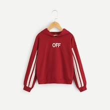 Shein Girls Letter Front Hoodie