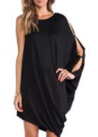 Rosewe Hot Sale One Sleeve Round Neck Black Dress