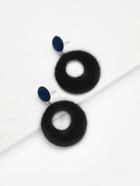 Shein Faux Fur Overlay Round Earrings