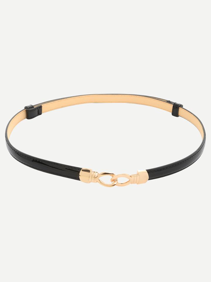 Shein Black Interlock Thin Belt